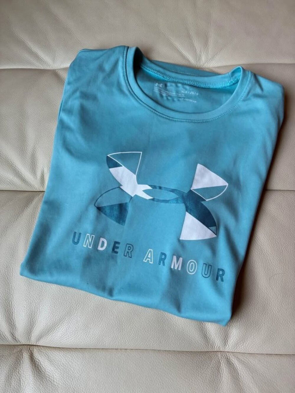 Under Armour Girls Short Sleeve T-Shirt Blue Size Youth L(14)